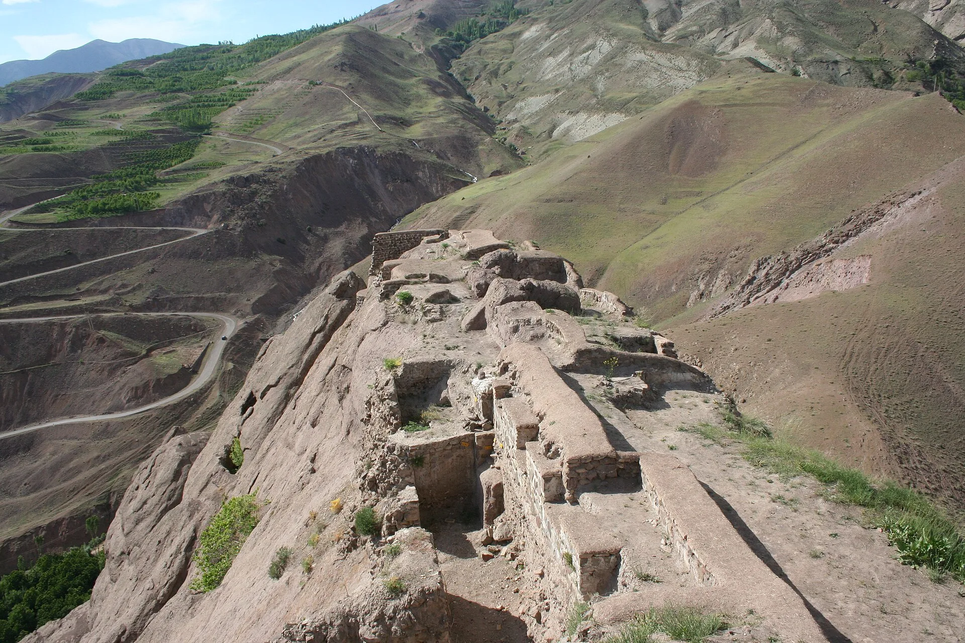 The ruined Assassins' fortress of Alamut, perched above the Qazvin highlands.