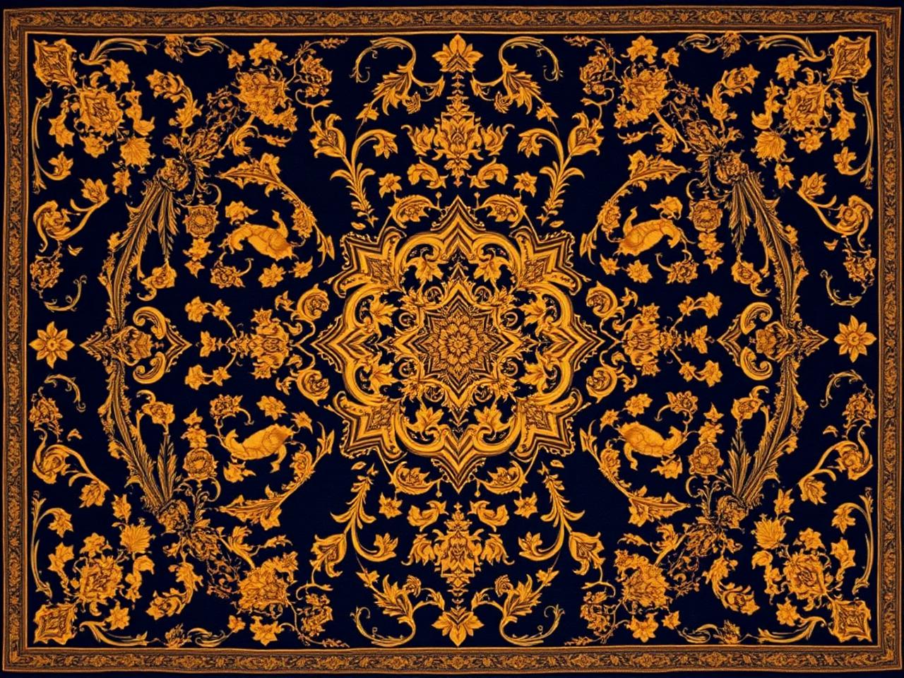 The Ardabil Carpet (1539–40) — 26 million knots. Victoria & Albert Museum, London.