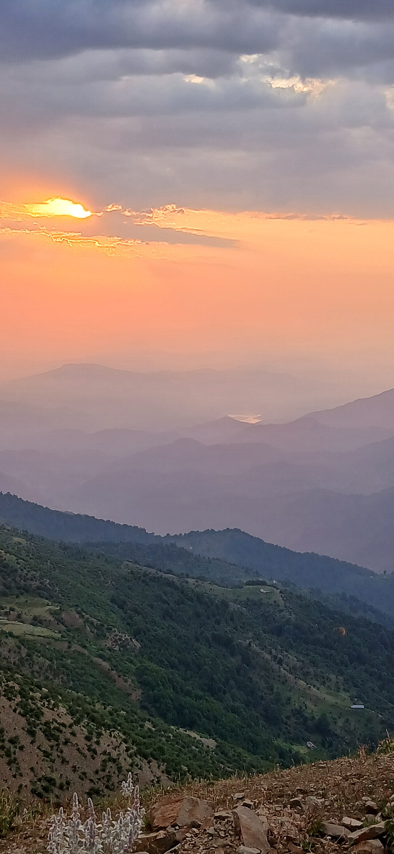 Dawn above the sea of clouds at Filband, high in the Mazandaran mountains.