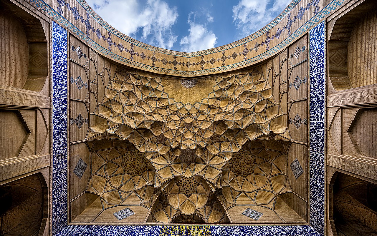 The Jameh Mosque of Isfahan — Seljuk brick muqarnas and Kufic inscriptions of the 11th century. UNESCO World Heritage Site.