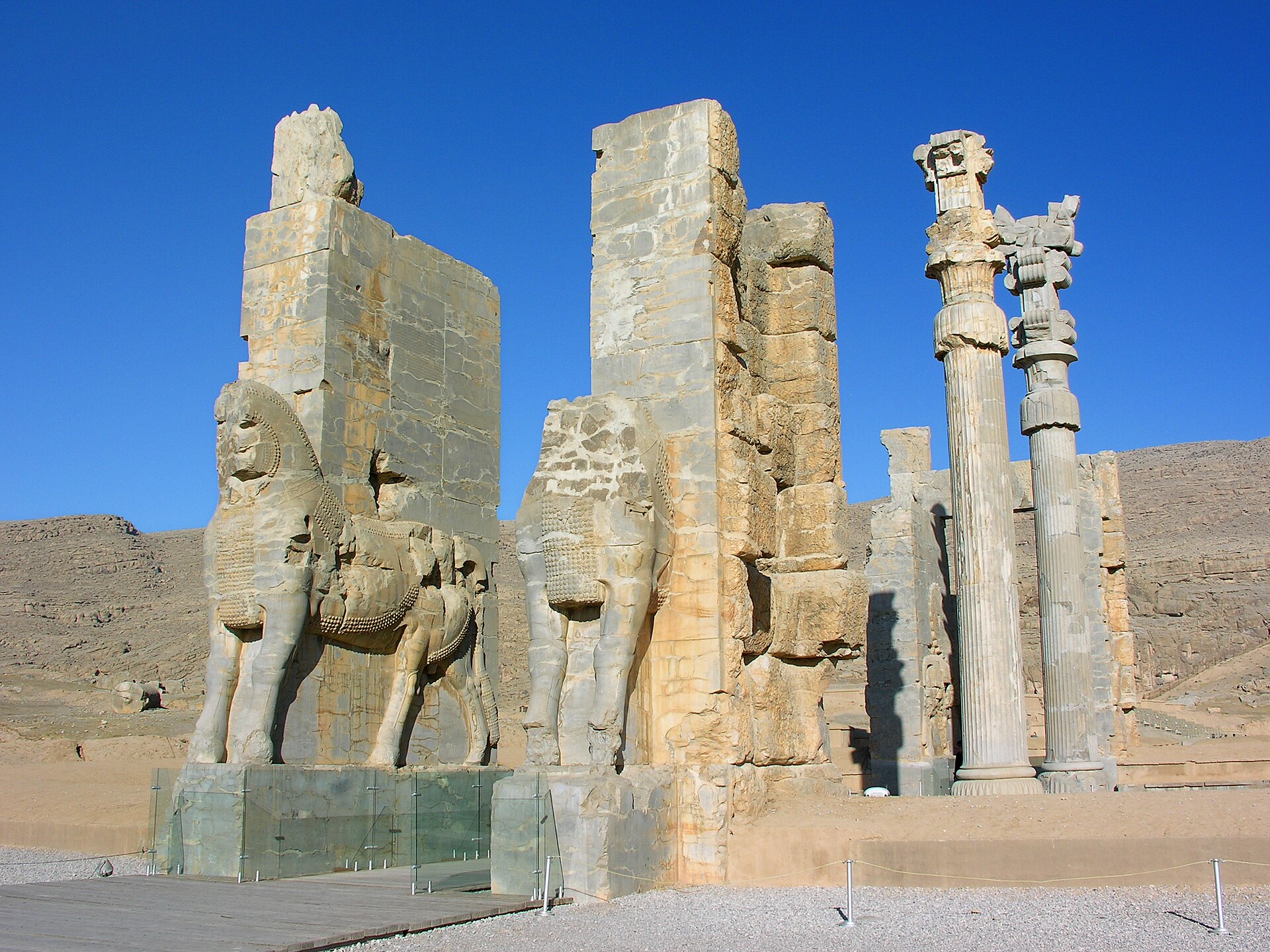 Persepolis, the ceremonial capital begun by Darius I and completed by Xerxes and Artaxerxes I.