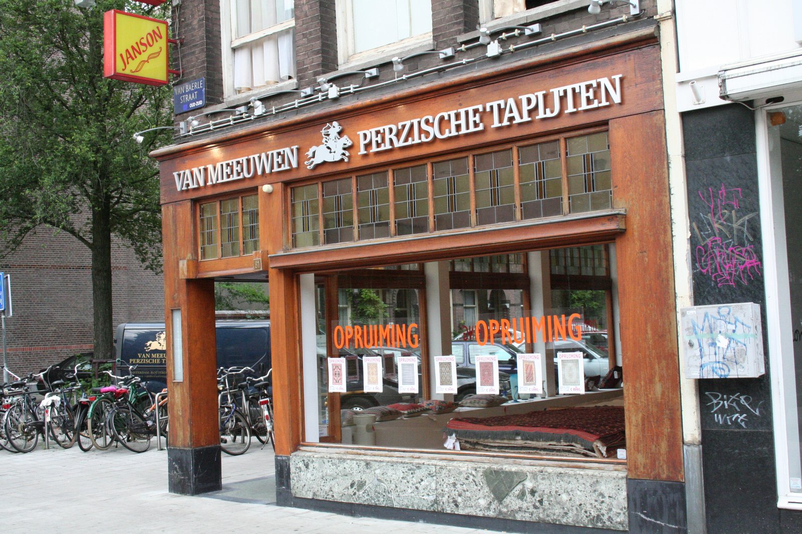 A Persian carpet shop on the Spuistraat in Amsterdam (2010) — one of dozens of Iranian-owned carpet dealers in the Dutch capital.