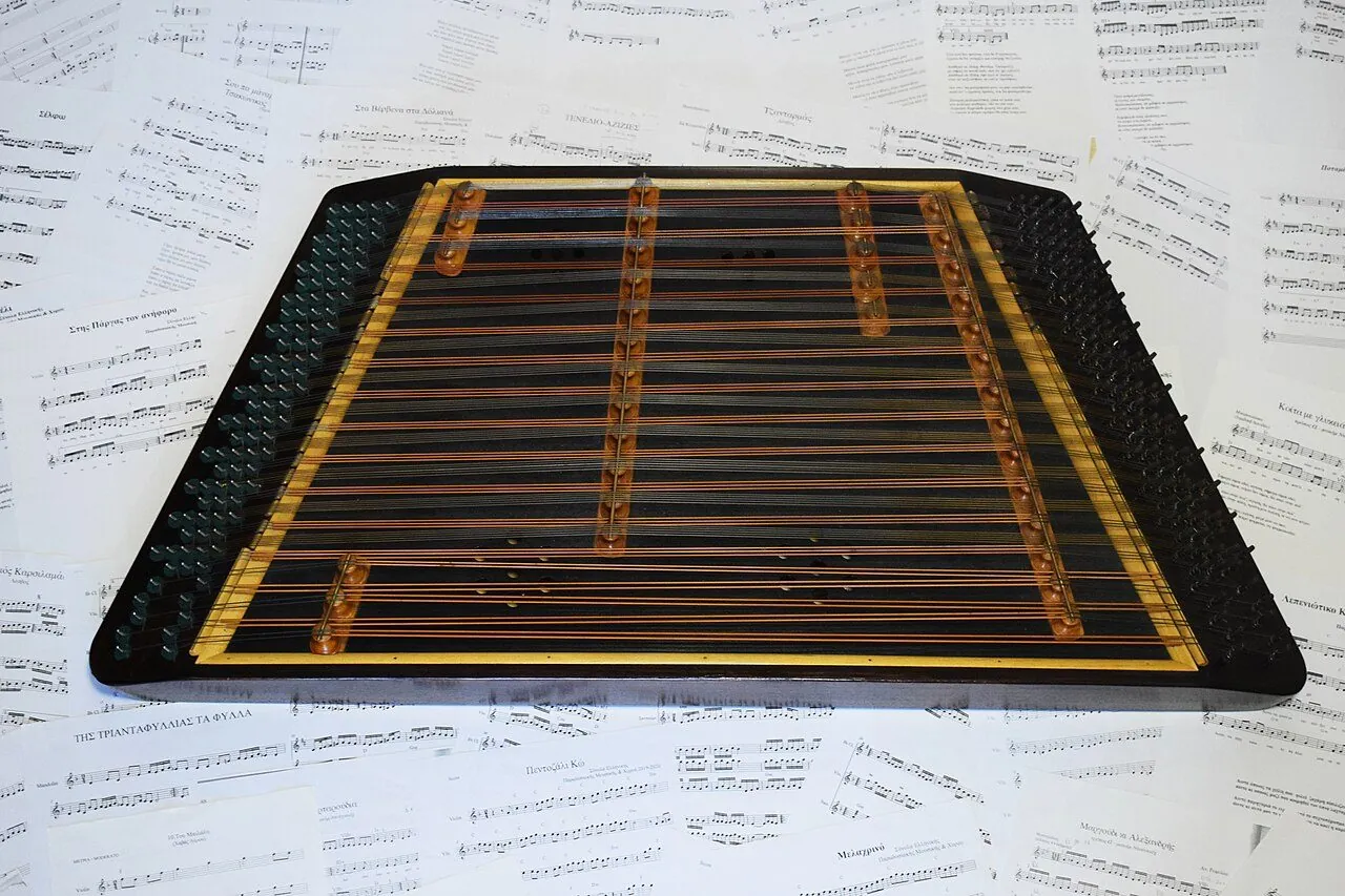 The santur, a hammered dulcimer central to the classical radif and contemporary fusion.