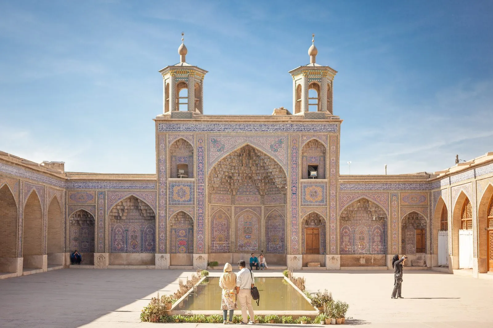 Stained-glass detail of Nasir al-Mulk — the 'Pink Mosque' of Shiraz.