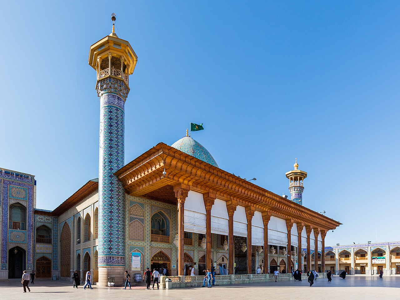 The mirrored interior of Shah Cheragh shrine in Shiraz — a Sufi pilgrimage centre since the 12th century.