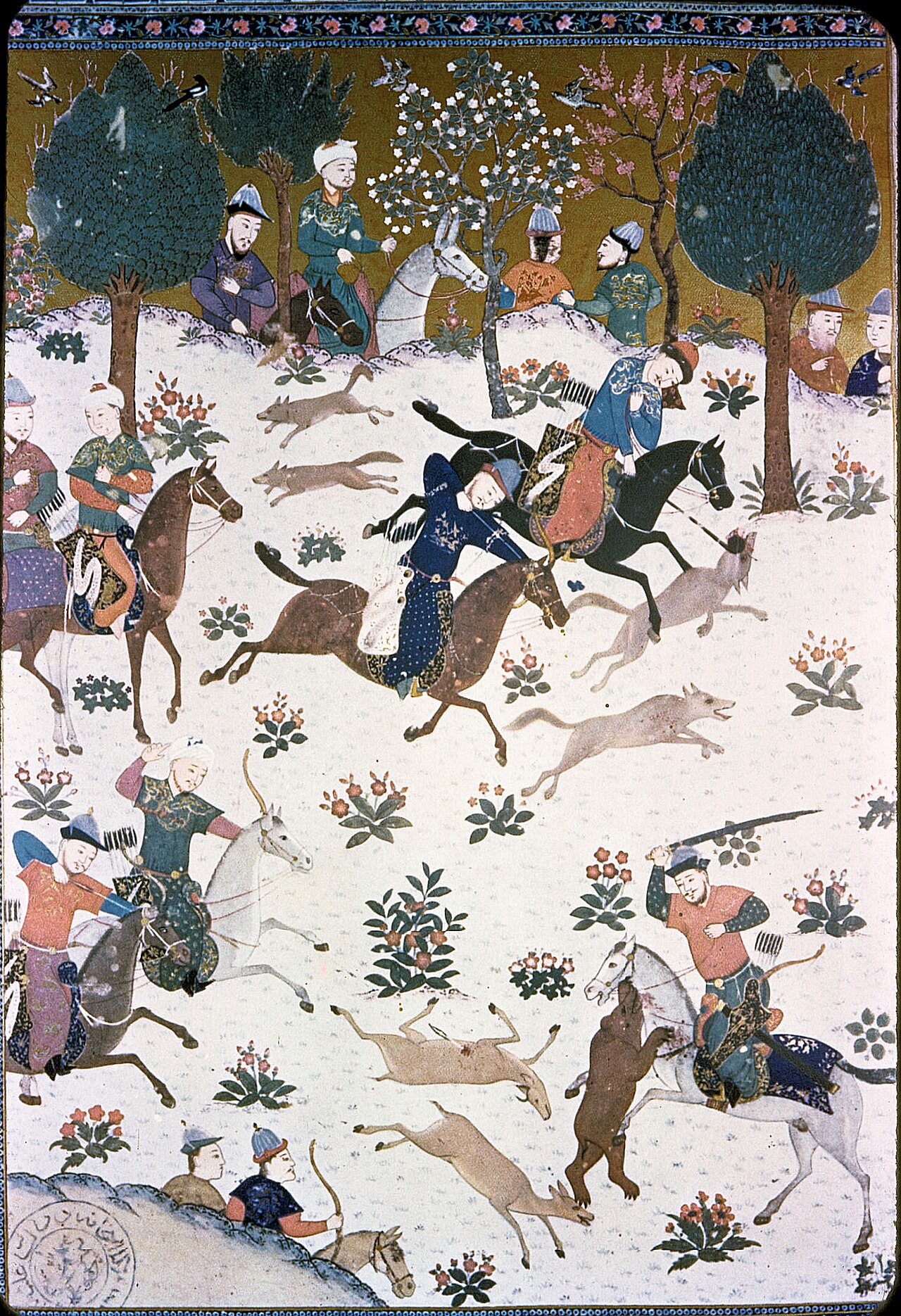 Comparison folio from the Bayasanghori Shahnameh (1430).